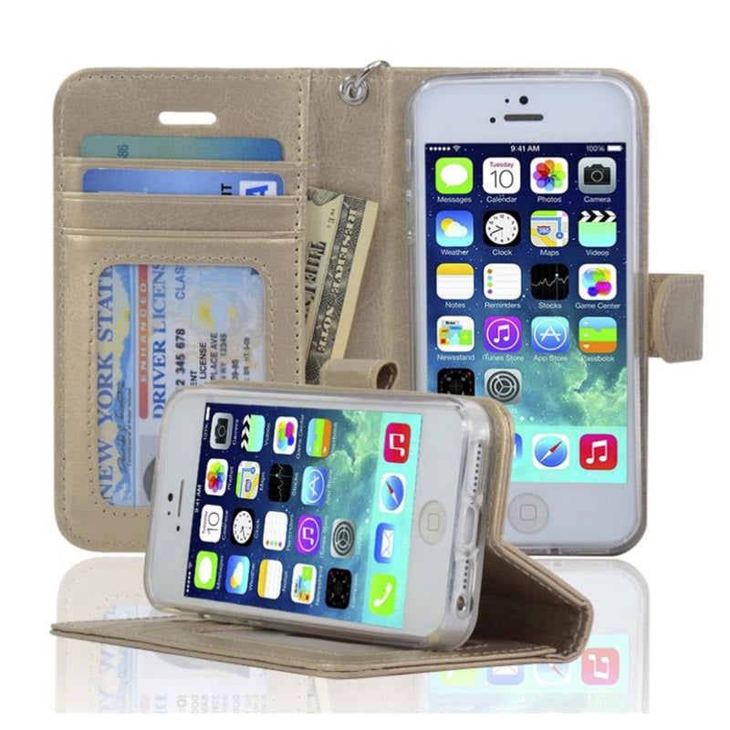 Leather Folio Wallet Case for iPhone 5 / 5S Leather Folio Wallet Case for iPhone 5 / 5S